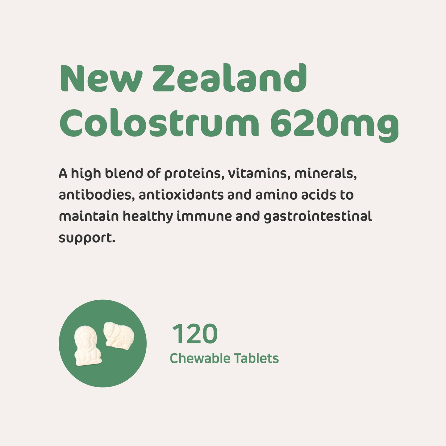 Chewable Colostrum 620mg with Lactoferrin