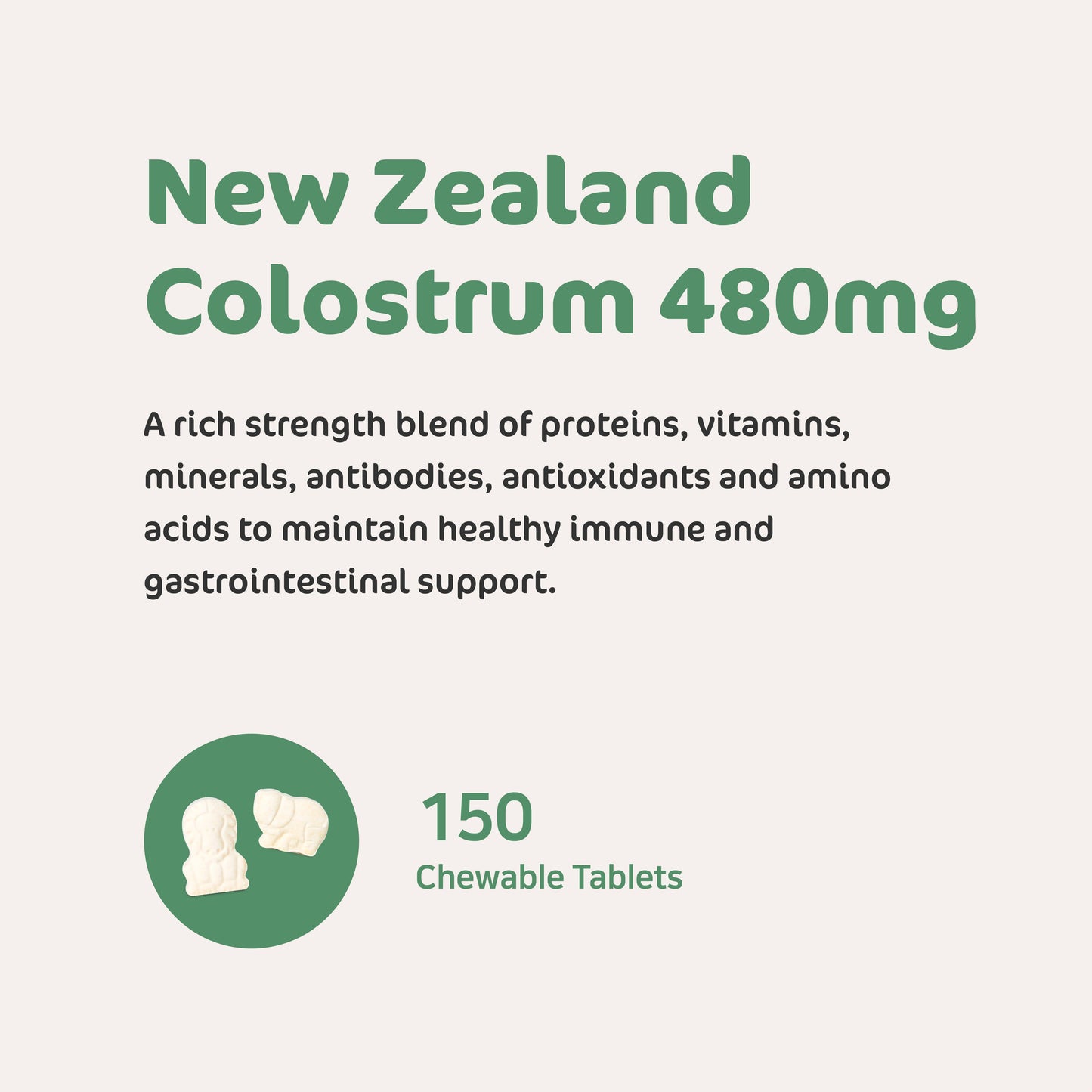 Chewable Colostrum 480mg with Lactoferrin