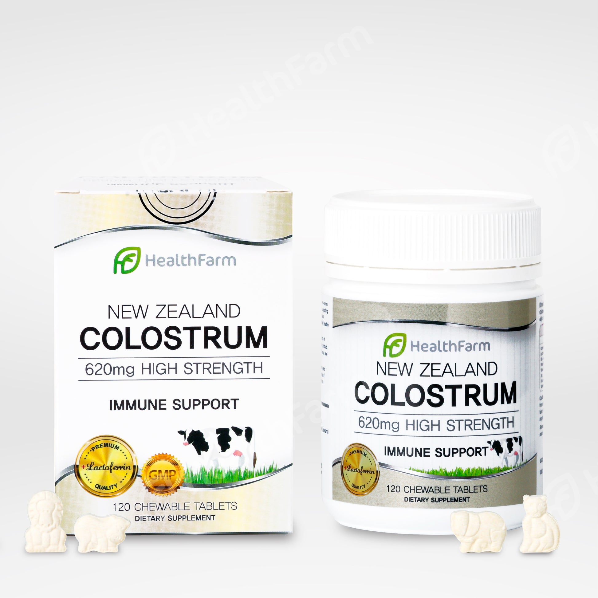 Colostrum with Lactoferrin [120 Chewable Tablets] - Healthfarm NZ